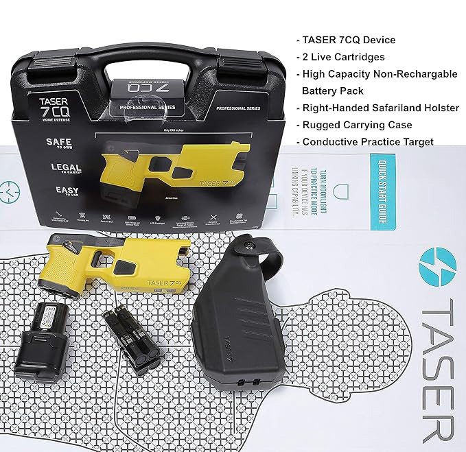 Kit TASER 7CQ (batería + dos balas + funda de escopeta + maleta + diana de práctica conductora)